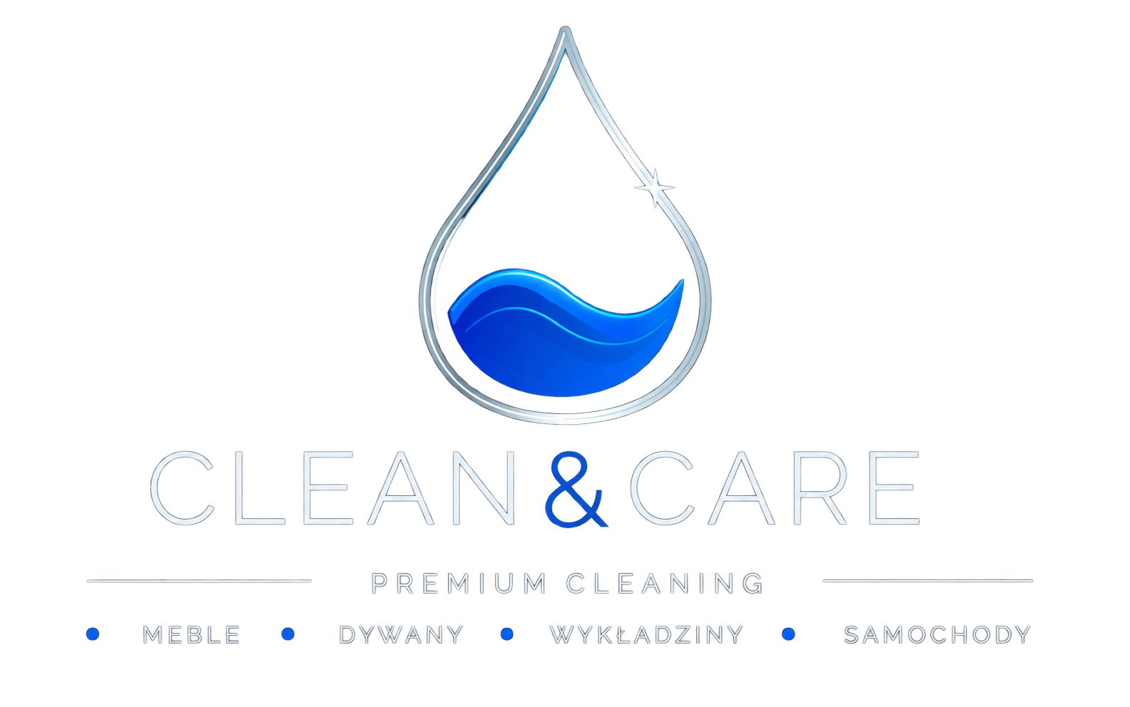 Clean&Care – logo z kroplą wody, Premium Cleaning